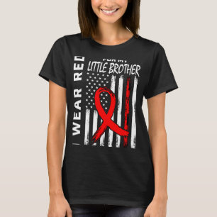 Red Ribbon Little Brother Heart Disease Awareness  T-Shirt