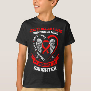 Red Ribbon Loss Of Daughter Heart Disease Awarenes T-Shirt