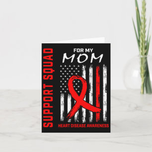 Red Ribbon Mom Heart Disease Awareness Flag Graphi Card