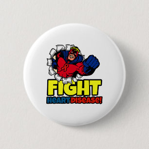 Red Ribbon Month Gifts For Boys Mens Heart Disease 2 Inch Round Button