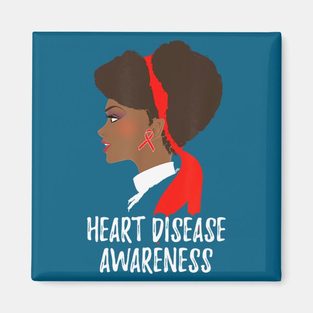 Red Ribbon Month _ National Heart Disease Awarenes Magnet (Front)
