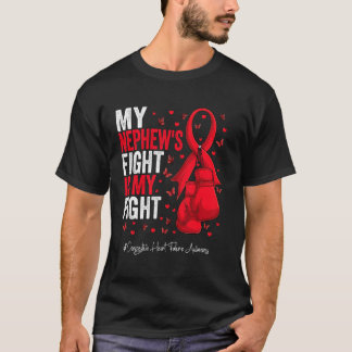 Red Ribbon Nephew Congestive Heart Failure Awarene T-Shirt