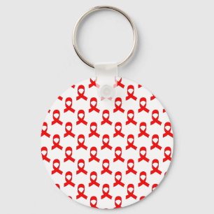 Red Ribbon Pattern Keychain