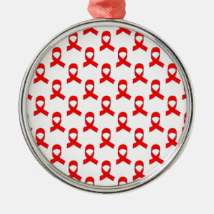 Red Ribbon Pattern Metal Ornament
