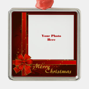 Red Ribbon Photo Frame Metal Ornament