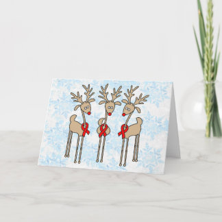 Red Ribbon Reindeer - AIDS & HIV Holiday Card
