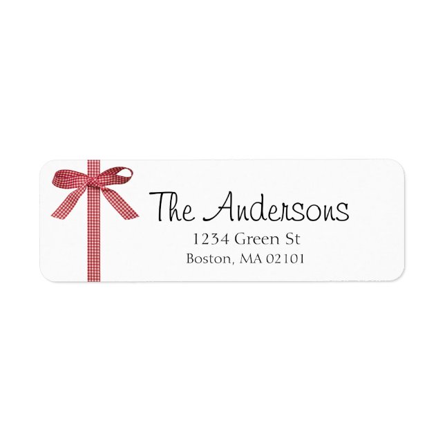 Red ribbon return address label (Front)