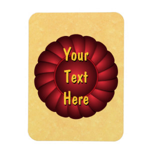 Red Ribbon Rosette to Personalize Magnet