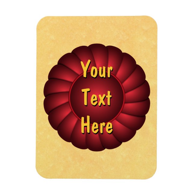 Red Ribbon Rosette to Personalize Magnet (Vertical)