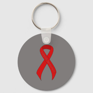 Red Ribbon Support Awareness Keychain