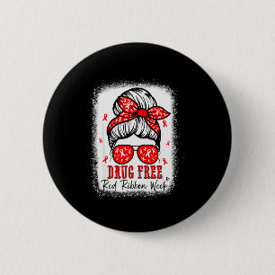 Red Ribbon Week Awareness Coquette Drug Anti-drug  2 Inch Round Button