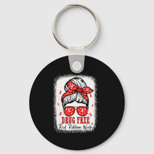 Red Ribbon Week Awareness Coquette Drug Anti-drug  Keychain
