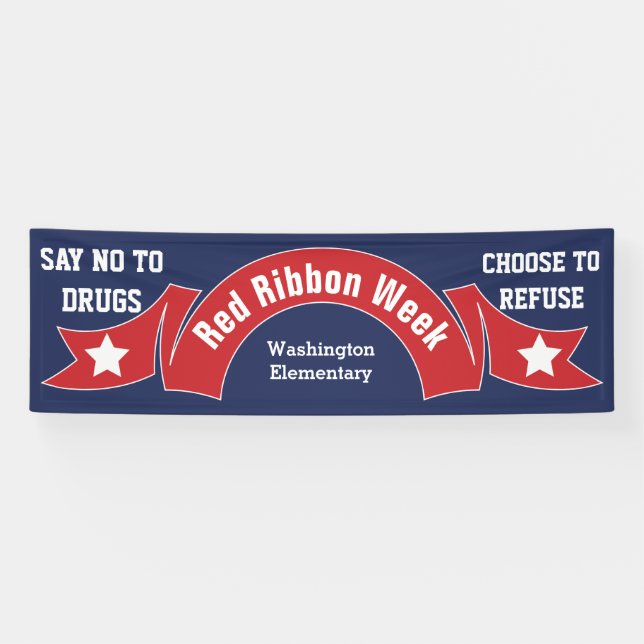 Red Ribbon Week  Drug Free  Banner (Horizontal)