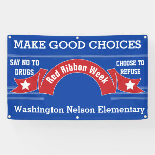 Red Ribbon Week - Drug Free Choices Blue Banner
