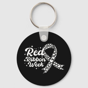 Red Ribbon Week Ribbon Hearts Wear Red Ribbon Awar Keychain