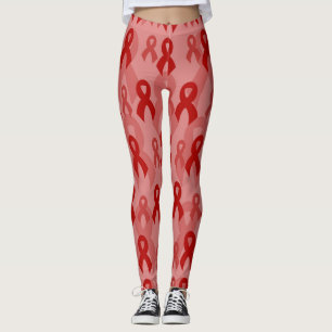 Red Ribbons...Brain Aneurysm Leggings
