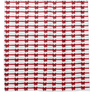 **RED RIBBONS** CHRISTMAS SHOWER CURTAIN