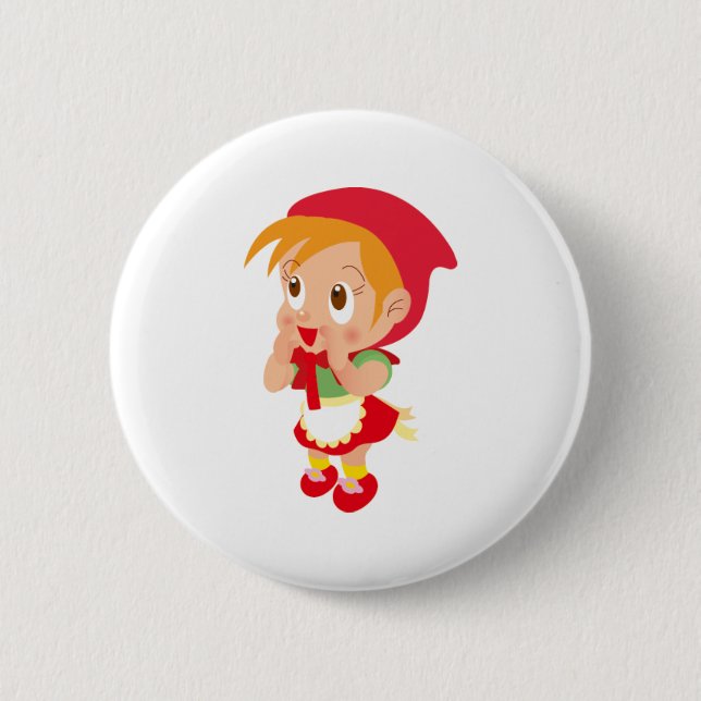 Red RIding Hood 2 Inch Round Button (Front)
