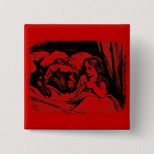 Red Riding Hood 2 Inch Square Button