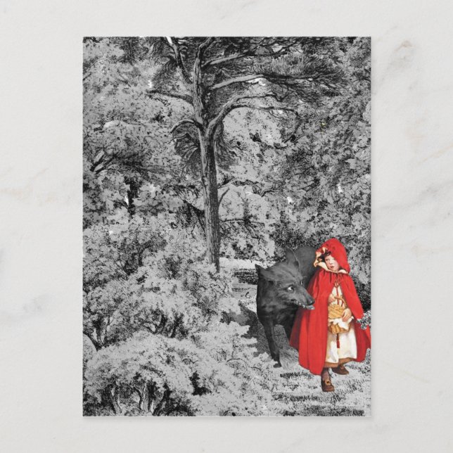 Red Riding Hood and the Wolf Postcard (Front)