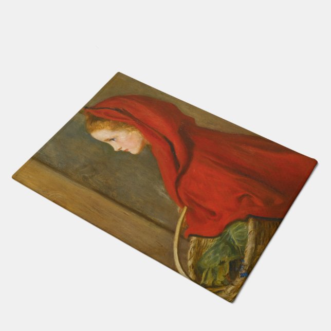 Red Riding Hood (by John Everett Millais) Doormat (Angled)