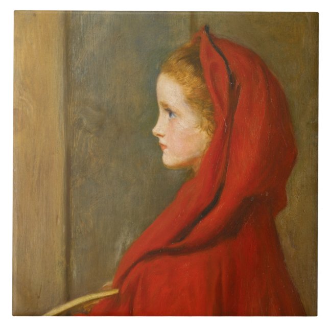 Red Riding Hood (by John Everett Millais) Tile (Front)