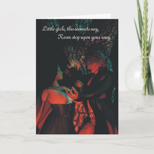 Red Riding Hood Werewolf Halloween Greeting Card (Front)