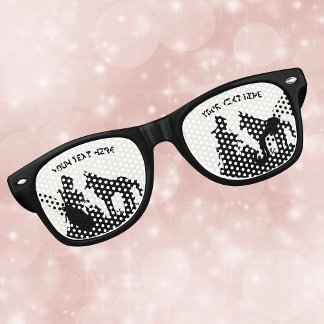 Red Riding Hood Wolf Black Silhouette on White Retro Sunglasses