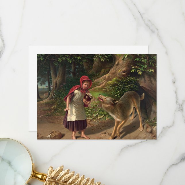 Red-Ridinghood and the wolf by William Beard Thank You Card (Front/Back In Situ)