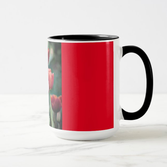 Red Ringer Mug with Red Tulips (Right)