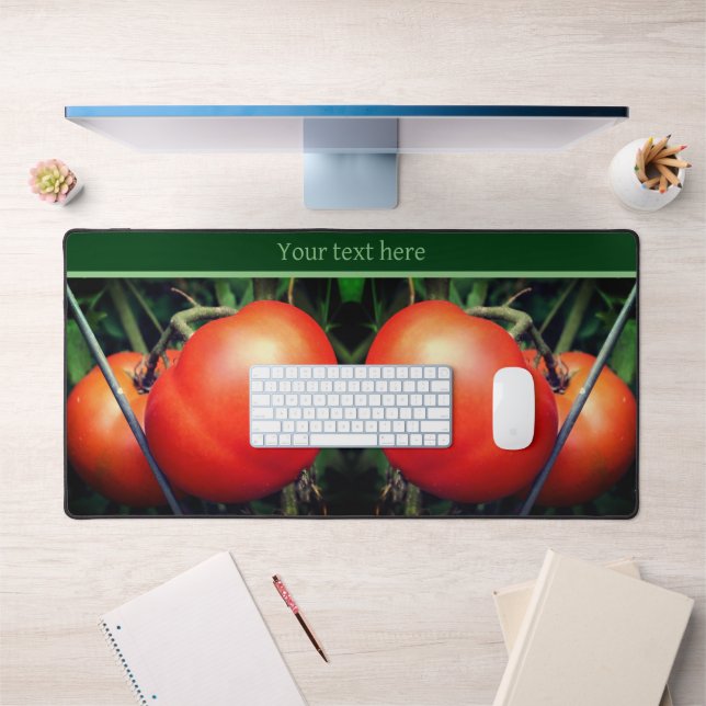 Red Ripe Garden Tomatoes On The Vine Personalized Desk Mat (Office 1)