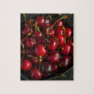 Red Ripe Sweet Cherries Berries Food Fruit Jigsaw Puzzle
