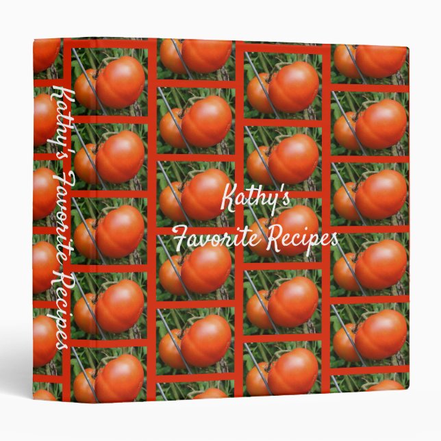 Red Ripe Tomatoes Personalized Recipe Binder (Front/Spine)