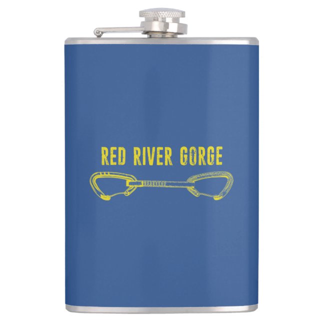 Red River Gorge Climbing Quickdraw Hip Flask (Front)