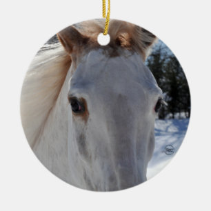 Red Roan Horse Eyes Ceramic Ornament