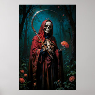 Red Robe Santa Muerte Poster