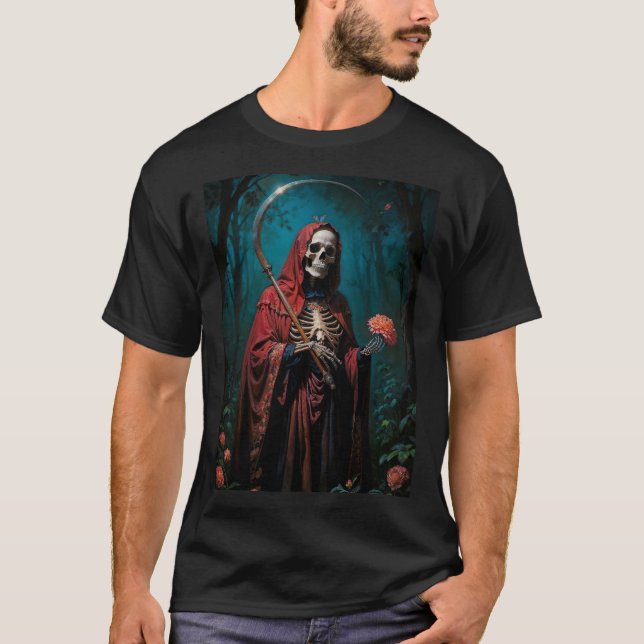 Red Robe Santa Muerte T-Shirt (Front)