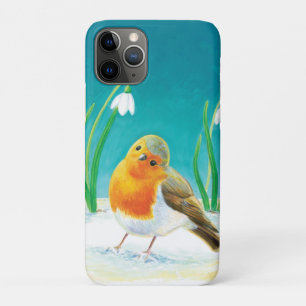 Red Robin and snowdrops iPhone 11 Pro Case