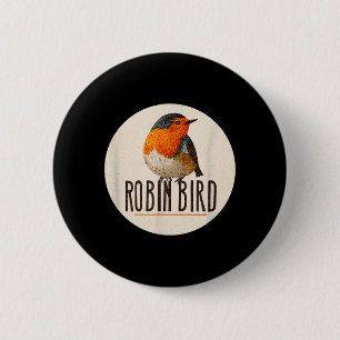 Red Robin Bird Look 2 Inch Round Button