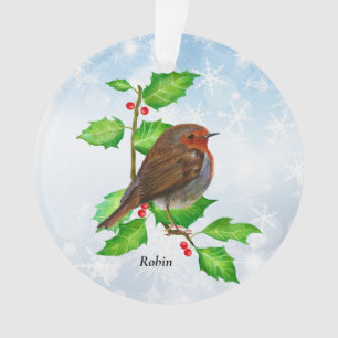 Red Robin Bird Watercolor Acrylic Decoration