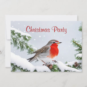 Red Robin Christmas Party Holiday Invitation