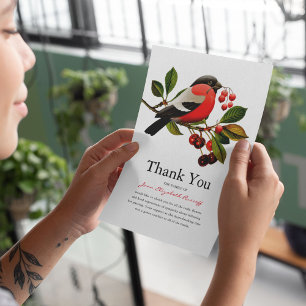 Red Robin   Sympathy bird Thank You Card
