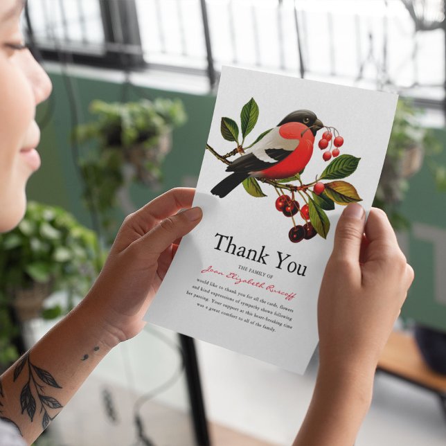 Red Robin | Sympathy bird Thank You Card (Creator Uploaded)
