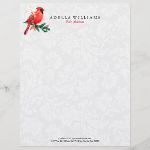 Red Robin watercolors illustration Letterhead
