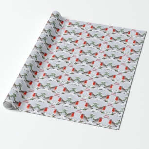Red Robins Holiday Christmas Wrapping Paper