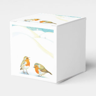 Red Robins in Winter Favor Box