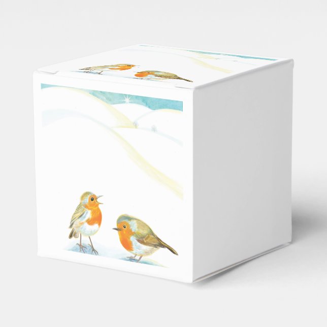 Red Robins in Winter  Favor Box (Front Side)