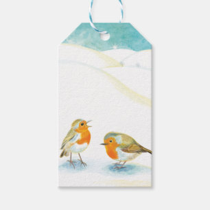 Red Robins in Winter   Gift Tags