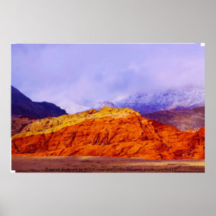 Red Rock and Clouds Print