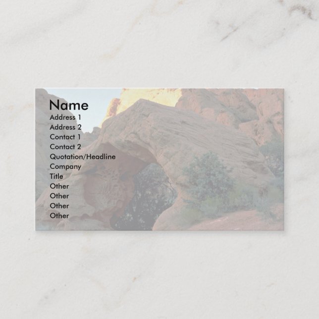 Red rock arch just north of Hurricane, Utah Business Card